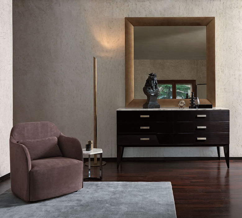 notte-3 DANTE COMO DOUBLE DRESSER & BAMBOO FLOOR LAMP & VALENTINA ARMCHAIR